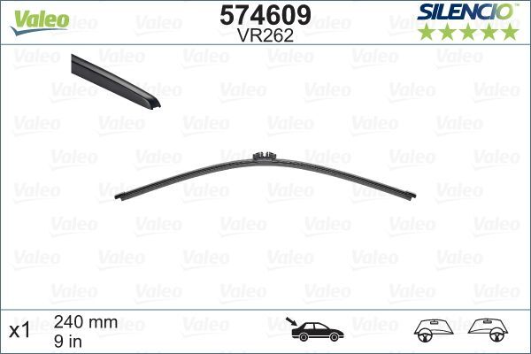 Wiper Blade 574609 by Valeo Left/Right - Single