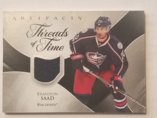 2023-24 UD Artifacts Hockey Brandon Saad Threads of Time Blue Jackets TT-BS