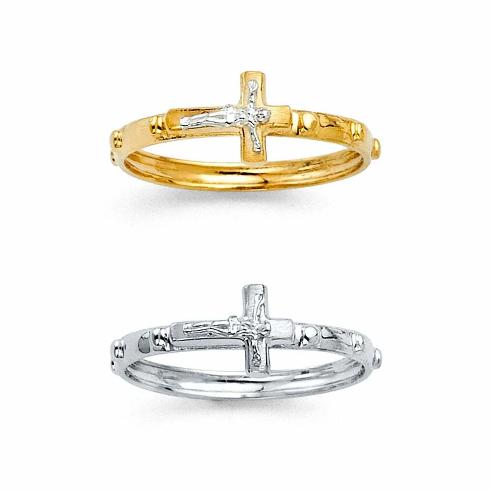 Ladies gold crucifix clearance rings