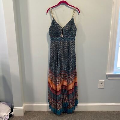 gloria chain strap pleated maxi dress Gloria Chain Strap Pleated Maxi Dress