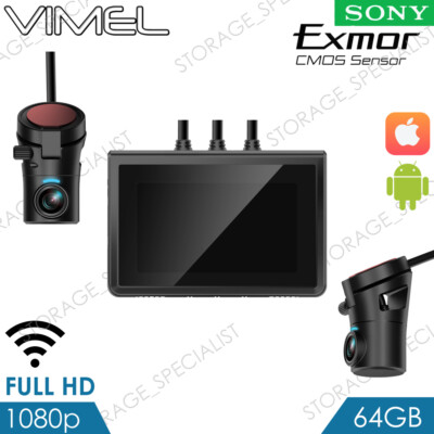 Dual Dashcam 24/7 Monitoring WIFI Security Parking Mode Super Capacitor Dash Cam