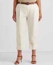 Ralph Lauren Double Faced Stretch Cotton Ankle Pants L62711 Womens Size 18W