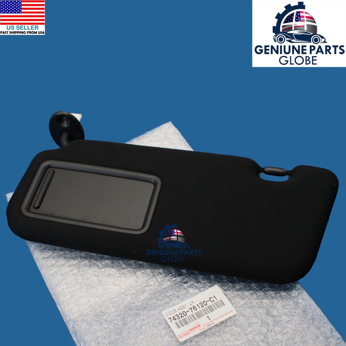 GENUINE LEXUS 14-17 CT200h BLACK LEFT DRIVER SUN VISOR W/MIRROR