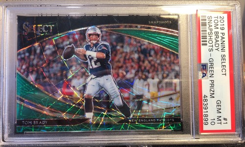 Tom Brady [Green Prizm] #1 2019 Panini Select Snapshots card