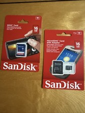 SanDisk 16GB SDHC microSDHC Card w Adapter Lot New Sealed