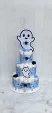 3 Tier Halloween Ghost Diaper Cake Baby Shower Boy