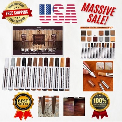 Non-Toxic 12-Color Wood Touch-Up Kit for Stains & Scratches - Easy DIY Solution