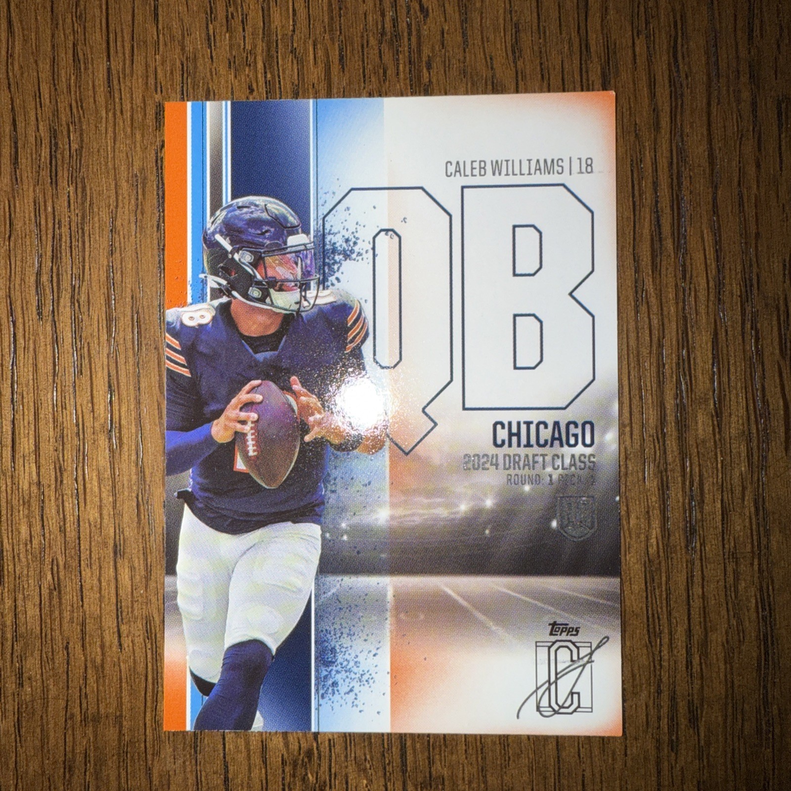 2024 Topps Signature Class Caleb Williams Blue & Orange RC COLOR MATCH #84 Bears
