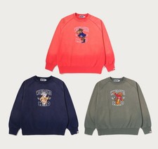 A BATHNIG APE Men's WGM BEAST COLLEGE RELAXEDFIT CREWNECK SWEAT SHIRT 1M80113008