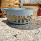 Vintage 1961 Gourmet Delphite Light Blue Gold Pyrex Casserole Dish 475-B 2.5Qt