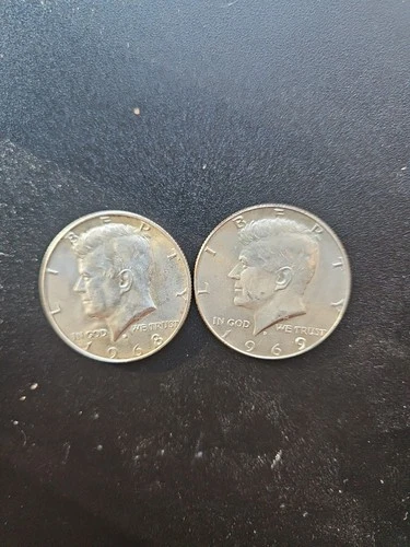 1968 & 1969 Kennedy Half Dollar 40% Silver Uncirculated