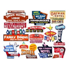 Model Train Signs, Multi Scale, Americana Travel, Hotel Signs, 1 STICKER SHEET