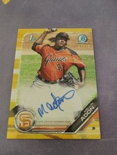2019 Bowman Chrome Gold Refractor Auto /50 Melvin Adon Giants RC