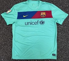 Vintage Authentic Nike FC Barcelona Soccer Jersey Teal UNICEF Dri-FIT LFP Sz XL