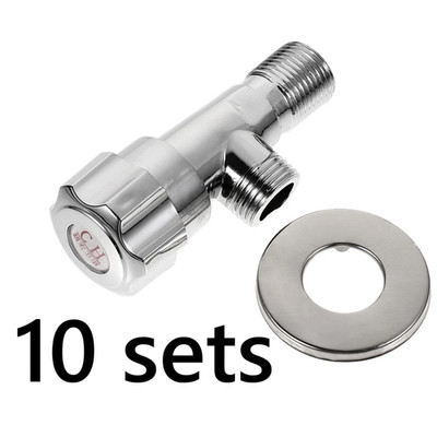 10pc ABS Angle Valve 1 Way Water shut off Stop Bathroom Toilet Faucet Tap Plasti