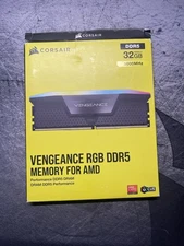 Corsair Vengeance RGB DDR5 32GB/2X16GB 6000MHz CL36 Black Desktop Memory Kit