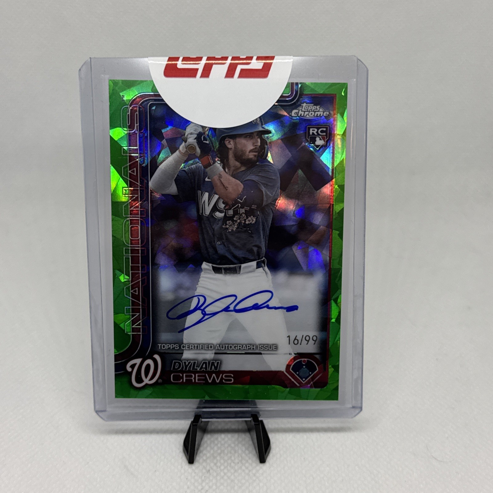 2025 Topps Chrome Sapphire Dylan Crews RC /99 green Auto