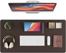 Leather Desk Pad Protector, Office Desk Mat, Large PVC Leather Desk Blotter, Non