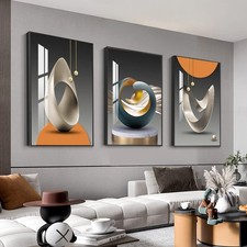 MPLONG Wall Art, Bright Style Framed Wall Art, Abstract Modern Art Shape Patt...