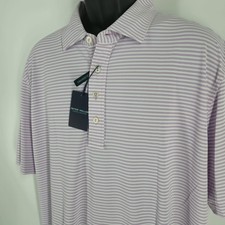 Peter Millar Crown Crafted Performance Mens XXL Tailored Fit Striped Polo Shirt