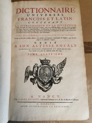Dictionnaire de Trevoux (6 tomes, 1734) - Photo 1/3