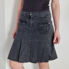 Kenvelo Jeansrock Gr 38 Jeans Rock Schwarz Knielang Faltenrock