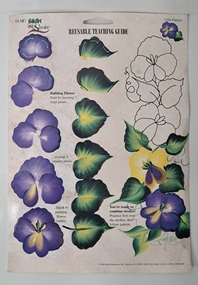 Vintage Pansy Plaid FolkArt One Stroke Reusable Teach Guide 1104 Donna Dewberry 