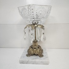 Vtg Cut Glass Crystal Compote Candy Bowl w/Pe...