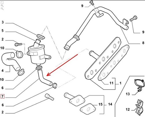 TUBO SFIATO VAPORI OLIO MOTORE FIAT G PUNTO PANDA LANCIA YPSILON - FIAT 55185373 - Imagen 6 de 6
