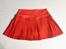 Alo Orange Sz M Pleated Skirt Skort W Pockets "Flaw"