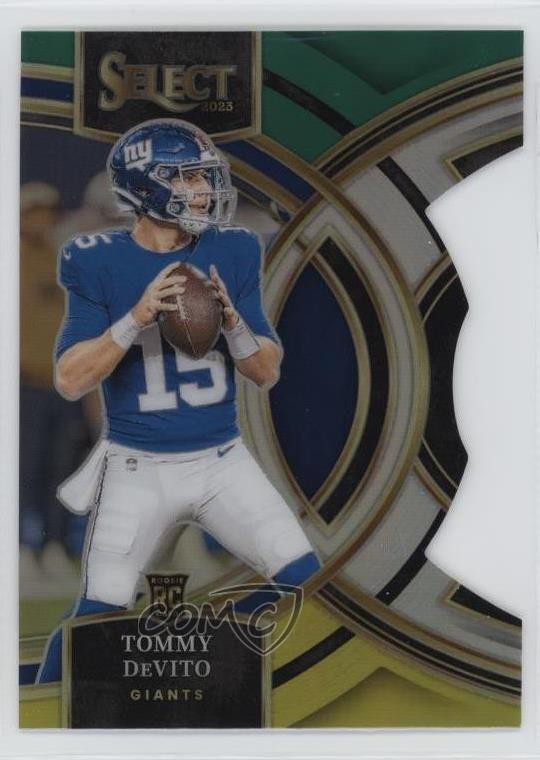2023 Panini Select Green & Yellow Prizm Die-Cut Tommy DeVito #102 Rookie RC 15ts