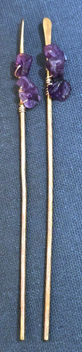 Hair Accessory 2pc Hair Sticks Amethyst Gemstone Hairpins
