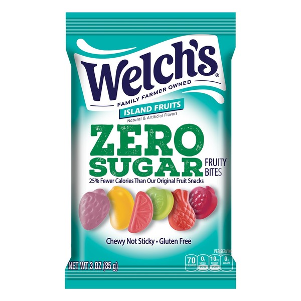 Welchs Zero Sugar Fruity Bites, Island Fruits Snack Pack, Azúcar Sin Gluten...