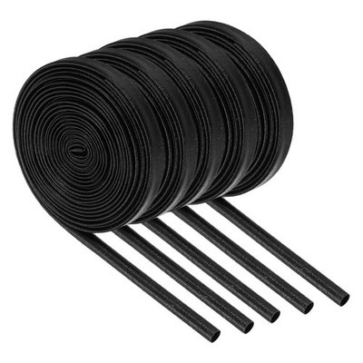5Pcs Wire Insulation Braid Fire Sleeve,16.4Ft-6mm ID Black, High Temp Silicone