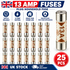 25x 13A Domestic Fuses Plug Top Household Mains 13amp Cartridge Fuse UK-New