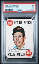 1968 Topps Game Card # 9 Brooks Robinson MLB HOF Baltimore Orioles Graded PSA 7