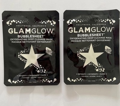 Glamglow Bubble Sheet Mask, ￼Oxygenating Deep Cleanse Mask 2 Packs