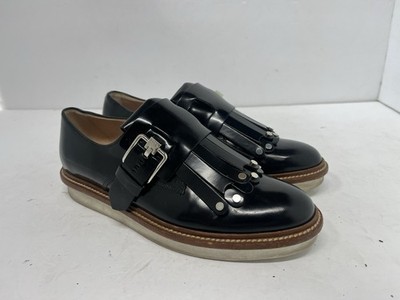 TOD'S Women s Fringe Loafers Size  36 US 6 Black Leather Made in Italy 