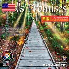 God'S Promises 2026 Mini Wall Calendar 12 Month | 7" X 14" Open | Thick & Sturdy