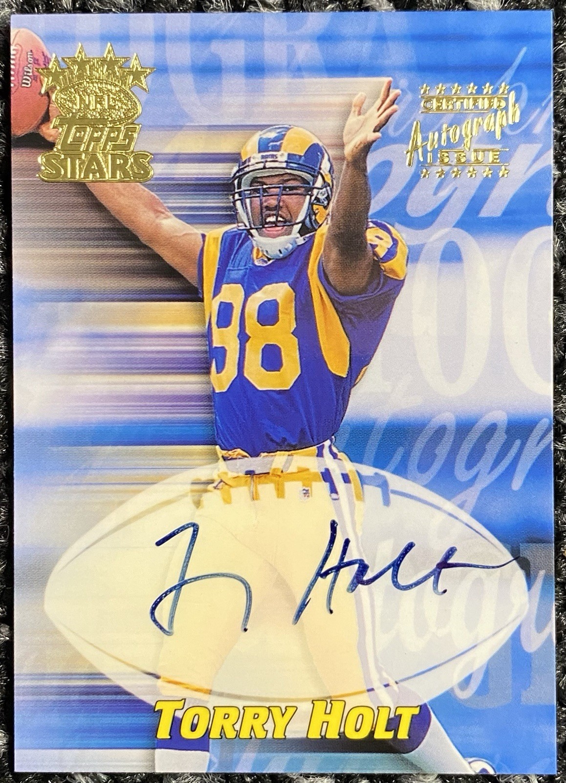 1999 Topps Stars Torry Holt RC Rookie Auto #A2 HOF Rams On-Card Autograph SP NFL