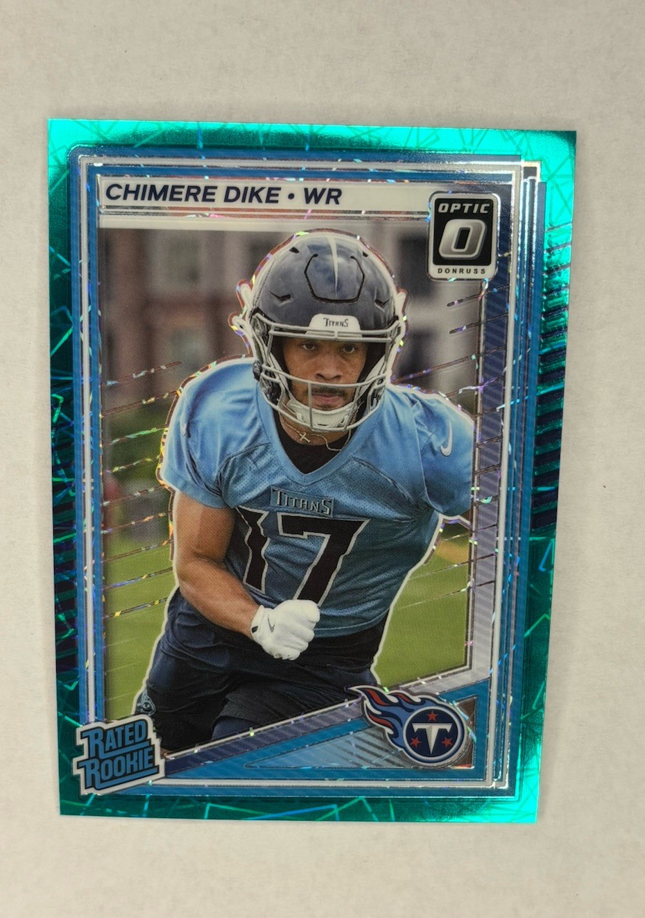 Panini 2025 Donruss Optic Chimere Dike #269 Titans RC Green Hyper Prizm