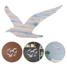  5pcs Coastal Seagulls Wall Decor - Ocean Seagull Wall Art - Nautical Wooden