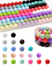 120PCS FIVEIZERO Silicone Beads, 20 Colors 15mm 15mm, 20