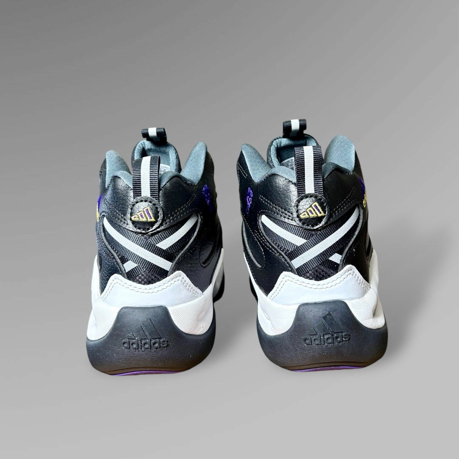 Adidas Crazy 8 Basketball Black White Purple Sneakers US Big Boys/Girls 6.5 thumbnail 5