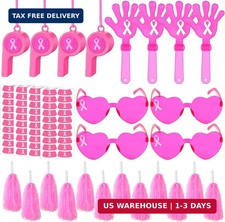 148 Pcs Breast Cancer Awareness Supplies Pink Party Gift