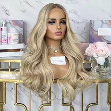 Ombre Long Body Wave Wig Ombre Beige Blonde 100 Human Hair Lace Front Wigs