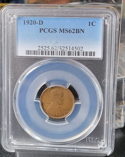 1920-D   Lincoln Cent  - MS 62 BN - PCGS
