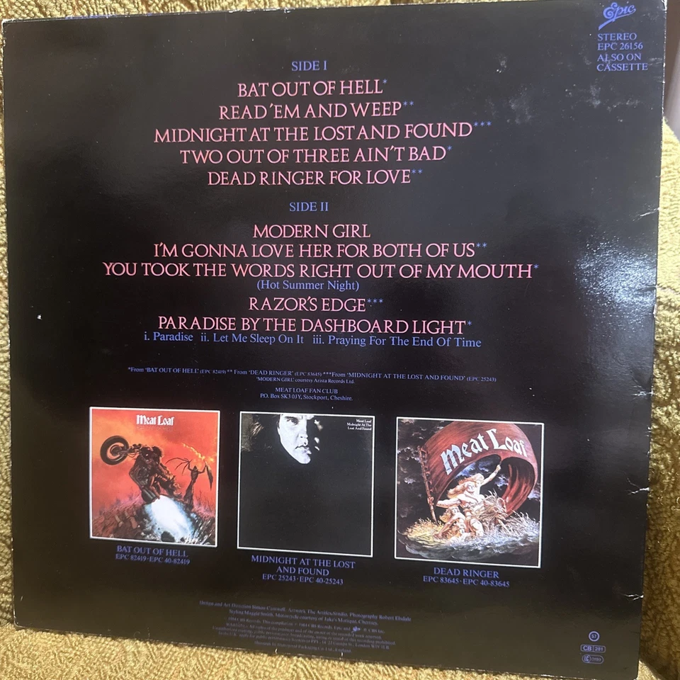 MEAT LOAF - HITS OUT OF HELL (1984 LP) 1ST UK PRESS Bat Out Of Hell, Dead Ringer - Image 2 of 4