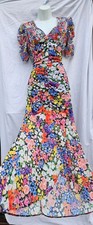 Mary Katrantzou maxi lined chiffon floral maxi occassion dress sz 10 BNWT RRP£58