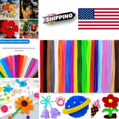 Chenille Pipe Cleaners 200 Pieces Multi Colored Craft Supplies for Imagination